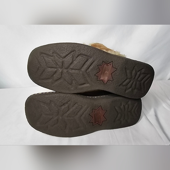 Born Two Tone Telly Leather Suede Shearling Brown Boots 7 / 38 Lace Up - Picture 8 of 13